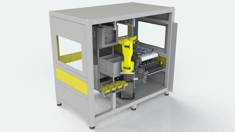 Floor-mounted LR-10iA/10 inside the cell