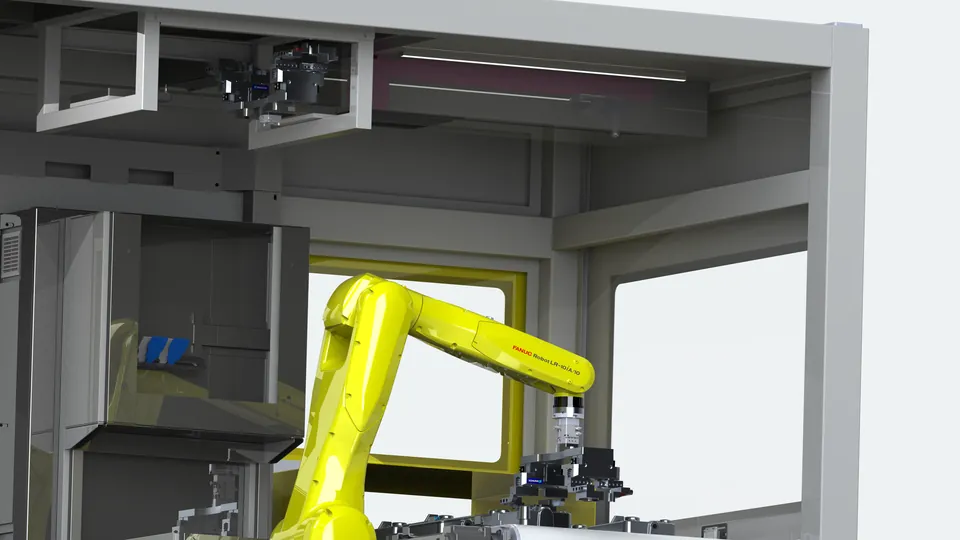 Robot at the machine door