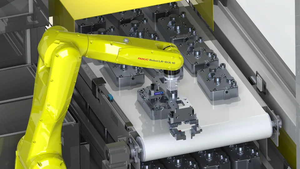 Picking a part from the loading conveyor