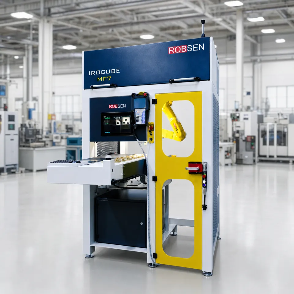 IROCUBE M7 with its yellow operator door and loading conveyor