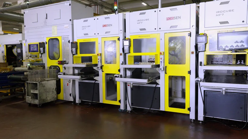 IROCUBE cells along a Robodrill line