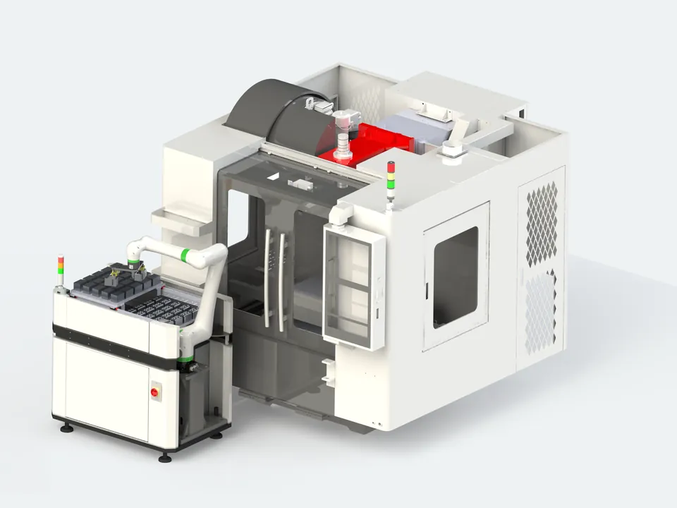 IROCUBE Plus at a machining center, top view