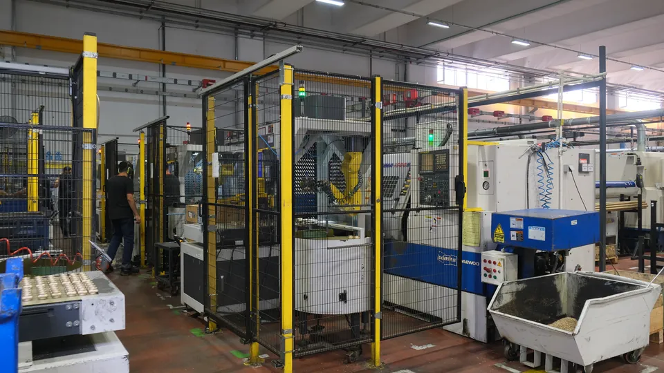 A row of T Series cells at CNC lathes